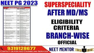 NEET PG 2023 Which Superspeciality can be done after which MD/MS Branches  Eligibility Criteria