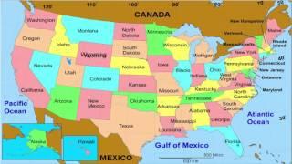 50 States  and Capitals  of the United States of America | Learn geographic regions of the USA map