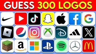 Guess the Logo in 3 Seconds | 300 Famous Logos | Logo Quiz 2024