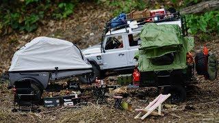 1/10 Scale Custom LAND ROVER KAHN DEFENDER 110 & JEEP NUKIZER 715 Returning From CAMPING TRIP