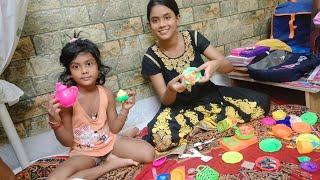 Dona Playing Toys with Didivai ডোনা র রান্না বাটি খেলা।