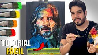 COMO pintar un RETRATO en ACRILICO (PASO A PASO) - KEANU REEVES