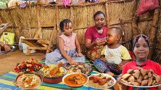 African Village Life of Our Young Organic Mom#Cooking Village Food Cardamon Bread with Beans.