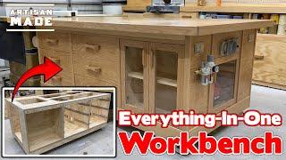 This Mobile Workbench / Outfeed Table Is The Greatest Workshop Upgrade Ever / DIY Shop Furniture