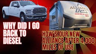 Alliance RV Review After 4,000 Miles..... Why A Diesel Truck Again?