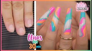 UÑAS en 30 MIN TIPS de GEL en CLIENTA - Tamaño XXL | NailsByKaren