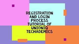 Unioniq Techademics Mock Test  Registration and Login Process Tutorial | Unioniq Techademics