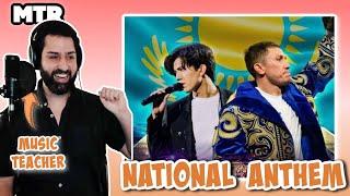 Dimash sings the Kazakhstan national anthem!!? Music Teacher Reaction