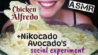 CHICKEN ALFREDO PASTA + Talking about Nikocado Avocado | ASMR Mukbang - 먹방 | Eating & Whispering