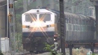 Vaigai Express accelerateing very fast out of Madurai - (WDP4B - 40068)
