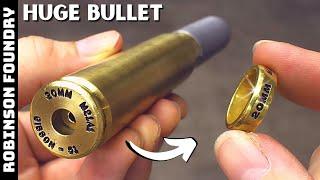 Turning a huge bullet shell into a RING - 20mm cannon shell