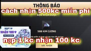 Free fire| cách rút 500kc từ MENBERSHIP về acc - sự kiện nạp 1kc nhận 100kc siêu ngon