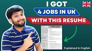  How To Make Resume or CV For Job Applications In UK  Sharing My Resume That Got Me Jobs In UK 