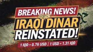 Iraqi Dinar Exchange Rate Update – Reinstatement Is Official!   Dinar news today 2025 / RV News