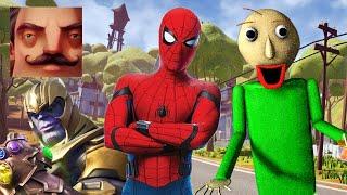 Hello Neighbor - New Secret Neighbor Baldi Thanos Spider-Man Aaron History Gameplay Walkthrough