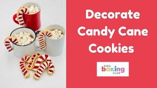 Decorating Christmas Holiday Candy Cane Cookies