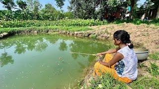 Amazing Fish Trap Fishing Tilapia | Mud Water Hook Fishing By Woman | FisherWoman