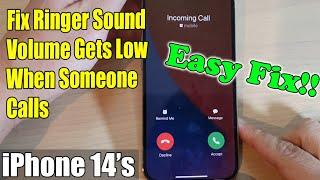 iPhone 14/14 Pro Max: Fix Ringer Sound Volume Gets Low on Incoming Calls - Easy Fix!!!