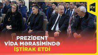 Prezident İlham Əliyev həlak olan ekipaj üzvlərinin vida mərasimində iştirak edib