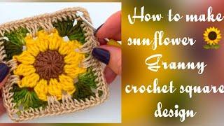 How to Make a Beautiful Sunflower Granny Square | Crochet Tutorial #crochetsquare