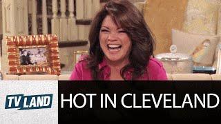 Valerie Bertineli (Melanie) Can't Stop Laughing | Shoe Bloopers | Hot In Cleveland | TV Land