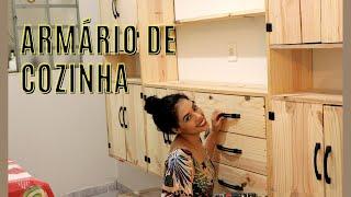 Armário de Cozinha completo, todo de pinus e baratinho!