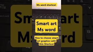 How to choose smart art graphics with thus Shortcut in ms word #shortcutkeys