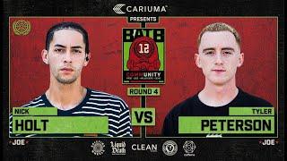 BATB 12: Nick Holt Vs. Tyler Peterson - Round 4 | Battle At The Berrics - Presented By Cariuma