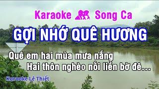 Gợi Nhớ Quê Hương Karaoke - Nhạc Sống Song Ca (Gm) - Karaoke Lê Thiết