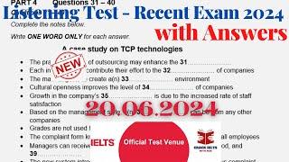 IELTS Listening Actual Test 2024 with Answers | 20.06.2024