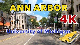 Ann Arbor 4K - Driving Downtown - University of Michigan