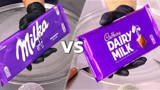 Challenge: Milka vs Cadbury Ice Cream Rolls - ultimate Showdown (ASMR)