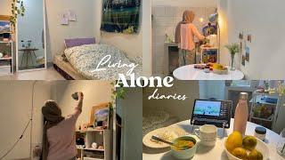 Living alone diaries - productive night routine after work, making dinner, tidying up my room