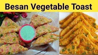 Besan Vegetable Toast Recipe By Minha's kitchen | Instant Breakfast Recipe | Most viral Toast |