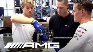 Schumacher and Rosberg Build an AMG Engine