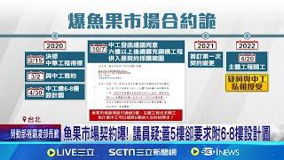 魚果市場未開工就變更 簡舒培:柯任中工予取予求? 魚果市場契約曝! 議員疑:蓋5樓卻要求附6-8樓設計圖│記者 侯彩紅 黃政杰│新聞一把抓20241119│三立新聞台