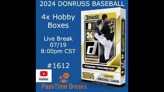 07/19 - 2024 DONRUSS BASEBALL - 4x Hobby Boxes - LIVE BREAK 1612 LIVE BREAK