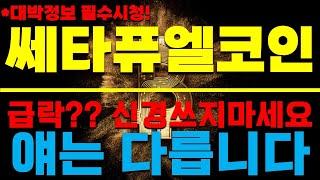 [쎄타퓨엘 코인] 코인 급락??! 신경쓰지마세요 얘는 다릅니다. 초 대박정보 공개합니다!