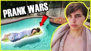 WAKING ROOMMATE UP IN A POOL | PRANK WARS | Sam Golbach