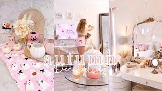 FALL DECORATE WITH ME 2024  pink & girly autumn decor haul + updated home tour ️