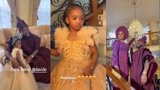 davido, Wife And Beautiful Twin Daughters Taking Family Pictures Arriving Wedding #chivido2024