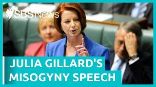 Julia Gillard's famous misogyny speech 10 years on in full | SBS News