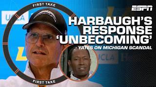 Jim Harbaugh's response to Michigan allegations is UNBECOMING! ️ - Clinton Yates | First Take