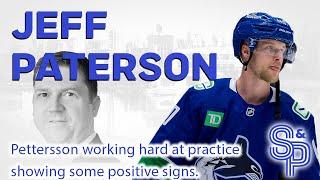 Pettersson working hard at practice and showing some positive signs of getting back to form.