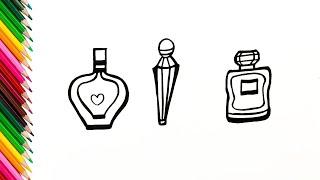 How to draw Perfume for kids? Bolalar uchun parfyumeriya chizish