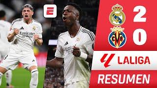 REAL MADRID GANÓ con GOLAZOS de VINICIUS Y VALVERDE, 2-0 vs VILLARREAL | RESUMEN | La Liga