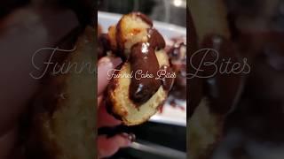 Funnel Cake Bites stuffed with Milk Chocolate   #shorts #food #fyp