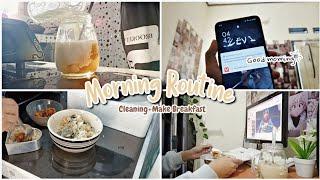 MORNING ROUTINE "Make Breakfast+Cleaning Room+Feed teh Cat] || Real Life #Vlog2