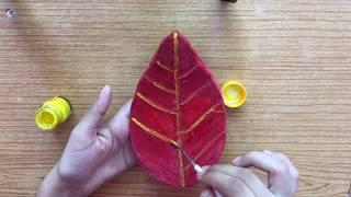 HOW TO MAKE BOWL || DIY LEAF BOWL FROM WALL PUTTY