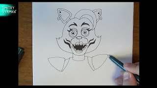 Как нарисовать Глэмрок Роксану, ФНАФ 9, How to draw Glamrock Roxanne Wolf, FNAF 9